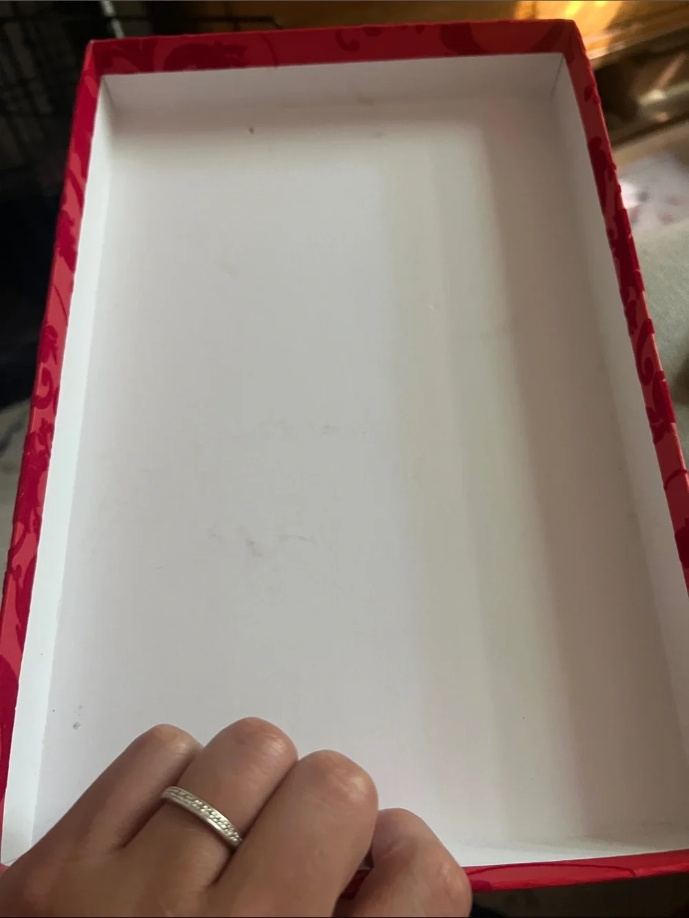 Red Vintage Decorative Gift Box with Swirl Pattern - Party Supplies